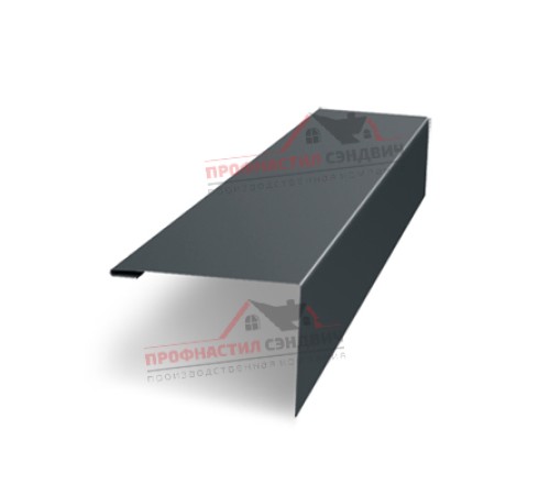 Купить нащельник (для калиток и ворот) 25х35 жалюзи Milan, Tokyo, Palermo 0,45 Drap RAL 7016 антрацитово-серый (L1,68) 