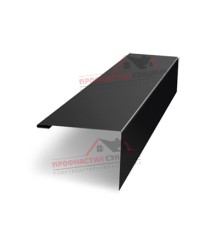 Нащельник (для калиток и ворот) 25х35 жалюзи Milan, Tokyo, Palermo 0,45 Drap RAL 9005 черный (L1,68)