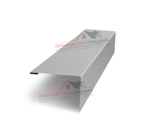 Купить нащельник (для калиток и ворот) 25х35 жалюзи Milan, Tokyo, Palermo 0,45 PE с пленкой RAL 9006 бело-алюминиевый (L1,68) 