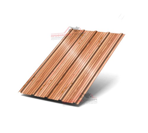 Купить профлист ММ35-0.5 Ширина-1000, ECOSTEEL_T Кедр 