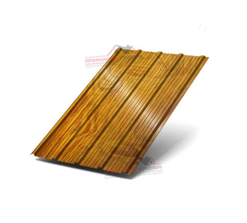 Купить профлист ММ35-0.5 Ширина-1000, ECOSTEEL_T ЗолотойДуб 