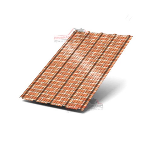 Купить профлист ММ35-0.5 Ширина-1000, ECOSTEEL Кирпич 