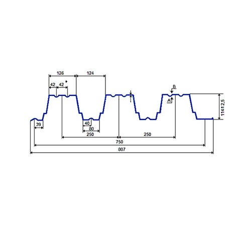 Профнастил нержавеющий Н114 0.8 AISI 304