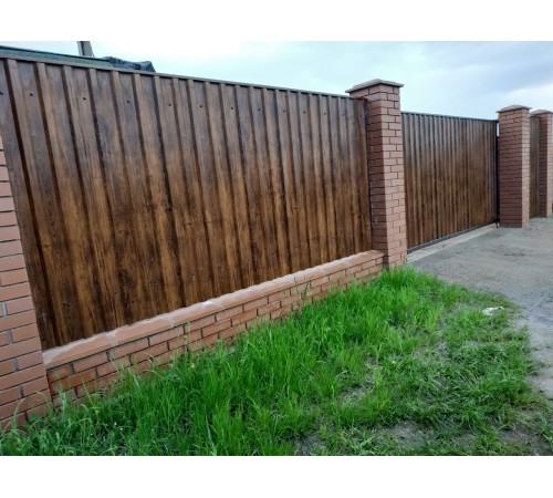 Купить профнастил С44-0.5, Ширина-1100, ECOSTEEL_MA Мореный Дуб 